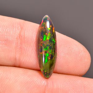 Marvellous Top Grade Quality 100% Natural Black Ethiopian Opal Oval Shape Cabochon Loose Gemstone For Making Jewelry 11X7X4 mm 1.5 Ct SN-239