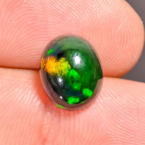 Outstanding Top Grade Quality 100% Natural Black Ethiopian Opal Oval Shape Cabochon Loose Gemstone For Making Jewelry 10X8X5 mm 2 Ct. SN-241