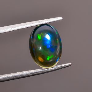 Outstanding Top Grade Quality 100% Natural Black Ethiopian Opal Oval Shape Cabochon Loose Gemstone For Making Jewelry 11X8X4mm 2.15 Ct SN246