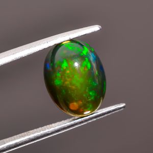 Wonderful Top Grade Quality 100% Natural Black Ethiopian Opal Oval Shape Cabochon Loose Gemstone For Making Jewelry 12X9X6 mm 3.15 Ct SN-523