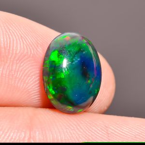 Amazing Top Grade Quality 100% Natural Black Ethiopian Opal Oval Shape Cabochon Loose Gemstone For Making Jewelry 12X10X4 mm 3.05 Ct. SN-525