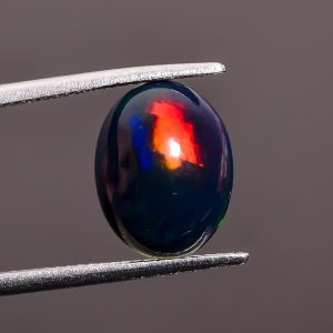 Attractive Top Grade Quality 100% Natural Black Ethiopian Opal Oval Shape Cabochon Loose Gemstone For Making Jewelry 12X9X4 mm 2.3 Ct SN-526