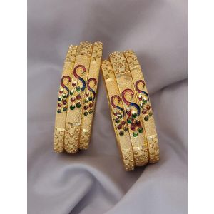 Shining Diva Fashion Set of 6 Latest Premium Quality Brass Bangles For Women 