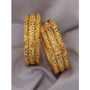 Shining Diva Fashion Set of 6 Latest Premium Quality Brass Bangles For Women 