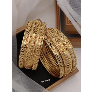 Shining Diva Fashion Set of 6 Latest Premium Quality Brass Bangles For Women 