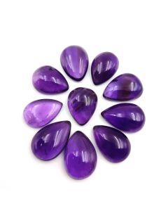 425 Ct Natural Purple Amethyst 45 Pcs Pear Shape Cabochon Gemstone 12x16 To 13x18 mm