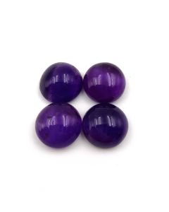 39 Ct Natural Purple Amethyst 4 Pcs Round Shape Cabochon Gemstone 14 mm