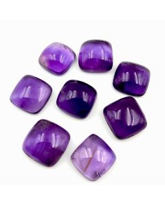 49 Ct Natural Purple Amethyst 10 Pcs Cushion Shape Cabochon Gemstone 10x11 mm