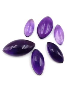 43 Ct Natural Purple Amethyst 5 Pcs Marquise Shape Cabochon Gemstone 8x18 To 12.5x20.5 mm