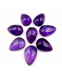 50 Ct Natural Purple Amethyst 69 Pcs Pear Shape Cabochon Gemstone 11x14 To !2x17 mm