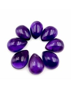 185 Ct Natural Purple Amethyst14 Pcs Pear Shape Cabochon Gemstone 14x19 mm