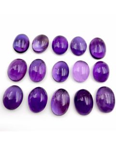 109 Ct Natural Purple Amethyst 27 Pcs Oval Shape Cabochon Gemstone 9x12 mm
