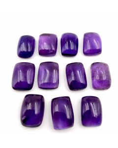 96 Ct Natural Purple Amethyst 11 Pcs Cushion Shape Cabochon Gemstone 10x14 To 12x15.5 mm
