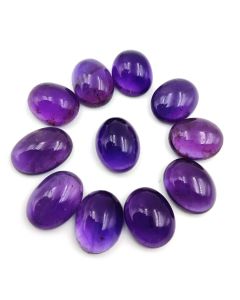 104 Ct Natural Purple Amethyst 22 Pcs Oval Shape Cabochon Gemstone 10x12 To 10x14 mm