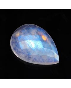 Natural White Rainbow Moonstone Round Faceted Cut Loose Gemstone 22.30 Ct 25X18X7 MM Rainbow Fire Moonstone For Jewelry Making 