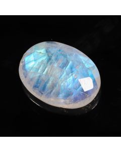 Natural White Rainbow Moonstone Oval Faceted Cut Loose Gemstone 30.35 Ct 14X10X6 MM Rainbow Fire Moonstone For Jewelry Making 