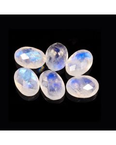 Natural White Rainbow Moonstone Oval Shape Faceted Cut Loose Gemstone 40 Ct 16X12X5-18X13X5 MM Rainbow Fire Moonstone For Jewelry Making 