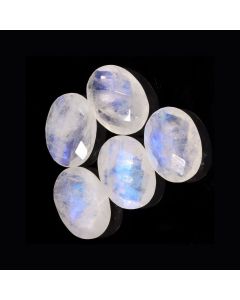 Natural White Rainbow Moonstone Oval Shape Faceted Cut Loose Gemstone 37 Ct 16X12X5-16X12X6 MMRainbow Fire Moonstone For Jewelry Making 