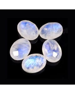 Natural White Rainbow Moonstone Oval Shape Faceted Cut Loose Gemstone 40.30 Ct 16X12X6 MM Rainbow Fire Moonstone For Jewelry Making 