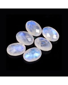 30.50 Ct Natural White Rainbow Moonstone Oval Shape Faceted Cut Loose Gemstone 14X10X5 MM Rainbow Fire Moonstone For Jewelry Making 