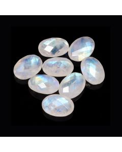 40.70 Ct Natural White Rainbow Moonstone Oval Shape Faceted Cut Loose Gemstone14X10X6-14X10X5 MM Rainbow Fire Moonstone For Jewelry Making 