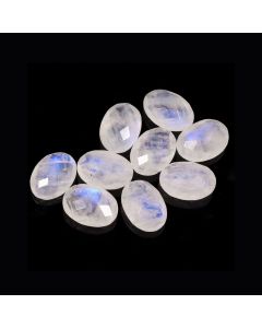 45 Ct Natural White Rainbow Moonstone Oval Shape Faceted Cut Loose Gemstone 8X6X3-9X7X4 MM Rainbow Fire Moonstone For Jewelry Making 