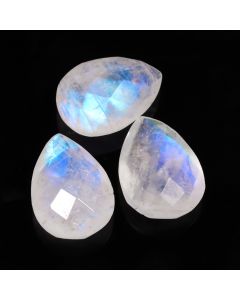 14 Ct Natural White Rainbow Moonstone Pear Shape Faceted Cut Loose Gemstone-14X10X5 MM Rainbow Fire Moonstone For Jewelry Making 