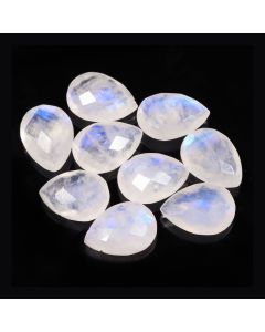 41Ct Natural White Rainbow Moonstone Pear Shape Faceted Cut Loose Gemstone-14X10X5 MM Rainbow Fire Moonstone For Jewelry Making 