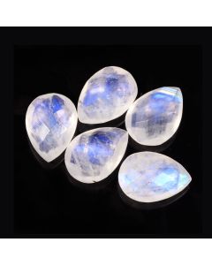 23 Ct Natural White Rainbow Moonstone Pear Shape Faceted Cut Loose Gemstone 14X10X4-14X10X5 MM Rainbow Fire Moonstone For Jewelry Making 