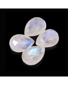 18 Ct Natural White Rainbow Moonstone Pear Shape Faceted Cut Loose Gemstone 16X12X6 MM Rainbow Fire Moonstone For Jewelry Making 