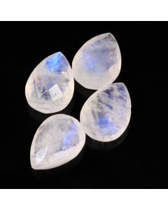 19 Ct Natural White Rainbow Moonstone Pear Shape Faceted Cut Loose Gemstone 16X12X5-16X12X6 MM White Rainbow Blue Fire Moonstone For Jewelry Making 