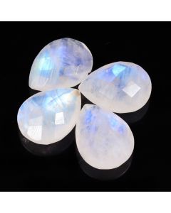 27 Ct Natural White Rainbow Moonstone Pear Shape Faceted Cut Loose Gemstone 15x7 mm White Rainbow Blue Fire Moonstone For Jewelry Making 