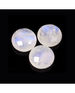 29 Ct Natural White Rainbow Moonstone Round Shape Faceted Cut Loose Gemstone 15x6 mm White Rainbow Blue Fire Moonstone For Jewelry Making 