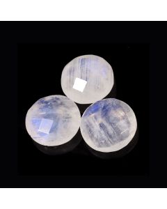 27 Ct Natural White Rainbow Moonstone Round Shape Faceted Cut Loose Gemstone15x6 mm White Rainbow Blue Fire Moonstone For Jewelry Making 