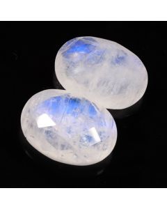 27 Ct Natural White Rainbow Moonstone Square Shape Faceted Cut Loose Gemstone 20X15X6-20X15X8 MM White Rainbow Blue Fire Moonstone For Jewelry Making 