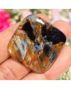 64 Ct Natural Pieter Site Square Shape Loose Gemstone 34X34X5 MM Pietersite Cabs For Jewelry Making Crafts 