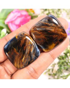 Elegant Top Quality Natural Square Shape Cabochon Loose Gemstone Pair ,For Making Jewelry 131.30 Ct 33X33X6 MM AB-49