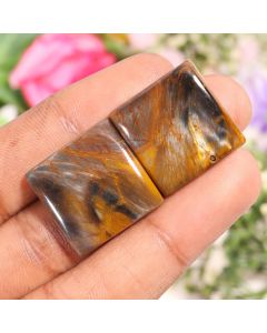 Fantastic Top Quality Natural Square Shape Cabochon Loose Gemstone Pair,For Making Jewelry 55.90 Ct 22X22X6 MM AB-51