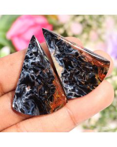 Gorgeous Top Quality Natural Triangle Shape Cabochon Loose Gemstone Pair,For Making Jewelry 62.25 Ct 42X29X4 MM AB-52