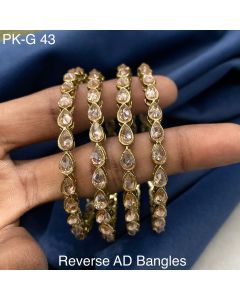 Set Of 4 Polki Kundan Bangles Set Punjabi Bangles Bridal Bangles Antique Bangles Polki Reverse AD bangles 