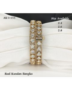 Buy Real Kundan Designer Bangles Polki Stone Fancy Bangles Set Jewelry of 2