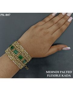 Reverse Ad Mehndi Plated Flexible Kada Bangles Multi Color Bangles Jewelry