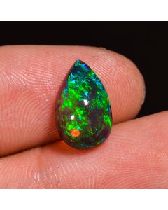 Incredible Top Grade Quality 100% Natural Black Ethiopian Opal Pear Shape Cabochon Loose Gemstone For Making Jewelry 2 Ct. 12X7X4 mm CG-77