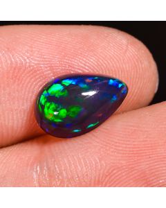 Mind Blowing Top Grade Quality 100% Natural Black Ethiopian Opal Pear Shape Cabochon Loose Gemstone For Making Jewelry 2 Ct. 12X8X4 mm CG-79