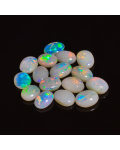 8 Pcs Supreme Top Grade Quality 100% Natural Australian Opal Oval Shape Cabochon Gemstone Lot For Making Jewelry 7.75 Ct. 7X5 8X6 mm CG-84