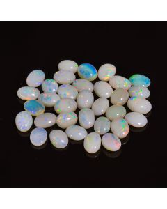 17 Pcs Tempting Top Grade Quality 100% Natural Australian Opal Oval Shape Cabochon Loose Gemstone Lot For Making Jewelry 17 Ct 7X5 8X6 mm CG-85