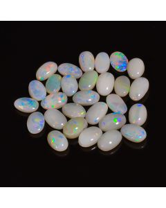 14 Pcs Attractive Top Grade Quality 100% Natural Australian Opal Oval Shape Cabochon Gemstone Lot For Making Jewelry 19.25 Ct 9X6 10X6mm CG 90