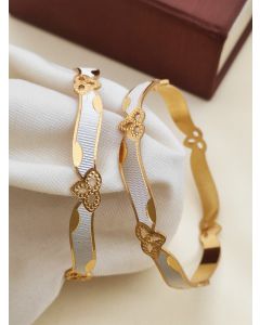 Best Quality 2 Piece Golden Finish Work Pure Brass Fancy Bangle Woman Jewelry Stylish Bangles Design Bangles 