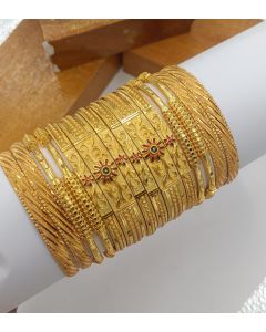 Shining Diva Fashion Set of 12 Latest Traditional Stylish Gold Plated Bangles For Women 