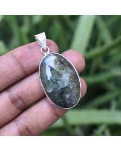 Green Rutile Pendant 925 Sterling Silver Pendant Jewelry Natural Gemstone Pendant 69 ct